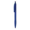 Penna a sfera in plastica disponibile in vari colori con impugnatura in gomma in coordinato con meccanismo a scatto e refill blu