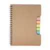 Block Notes B6 con copertina in carta riciclata r 60 fogli a righe e note adesive