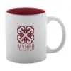 Tazza in ceramica bianca con parete interna colorata e personalizzazione in tinta 350ml
