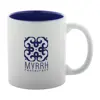 Tazza in ceramica bianca con parete interna colorata e personalizzazione in tinta 350ml