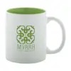 Tazza in ceramica bianca con parete interna colorata e personalizzazione in tinta 350ml