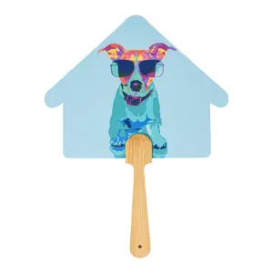 Ventaglio Uchiwa personalizzabile con manico in bambù e carta laminata