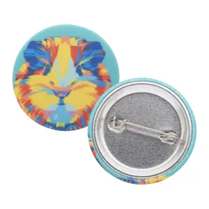 Spilla badge a bottone con inserto in poliestere RPET ø44 mm