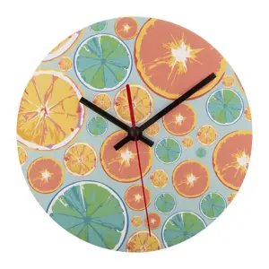 Orologio da parete di forma rotonda in legno HDF con grafica personalizzata