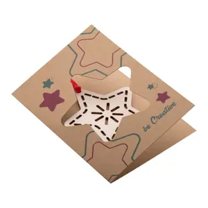 Biglietto di Auguri Natalizio in carta kraft con decorazione per albero di Natale