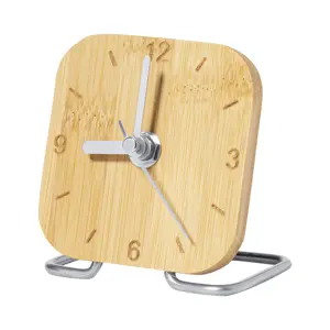 Orologio da tavolo in bambù e acciaio inox