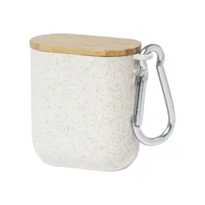 Cavo di ricarica USB in astuccio di plastica ecologica e portacellulare bambù