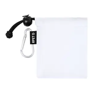 Poncho per bambini in LDPE trasparente con custodia in RPET e moschettone