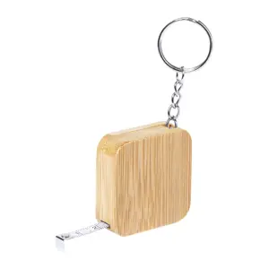 Portachiavi con metro estendibile in bambù e metallo