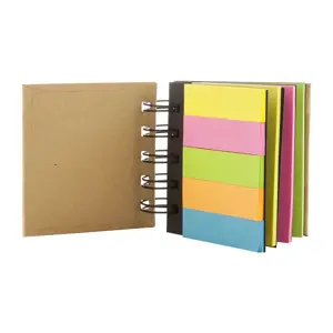 Notepad adesivo con copertina in carta riciclata e spirale