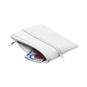 Portamonete in microfibra con doppia zip 105×90mm