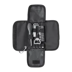 Set 19 attrezzi con custodia di poliestere e moschettone 150×100×20 mm