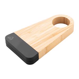 Portabottiglie con cavatappi in bambù e ABS riciclato