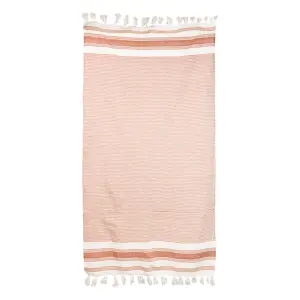 Telo mare pareo a righe bicolore cotone e poliestere 210gr 90x180cm