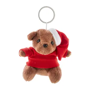 Portachiavi natalizio con orsetto in peluche