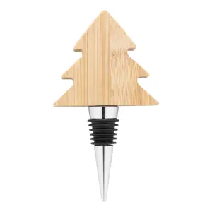 Tappo vino natalizio con decorazione in bambù a forma di albero