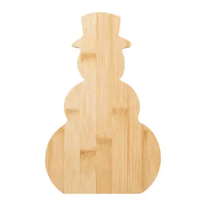 Tagliere natalizio in bambù a forma di pupazzo di neve