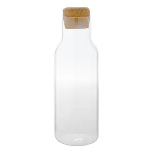 Caraffa per acqua in vetro borosilicato con coperchio in sughero 1000 ml