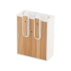 Auricolare bluetooth wireless in plastica ABS riciclata con inserto in bambù