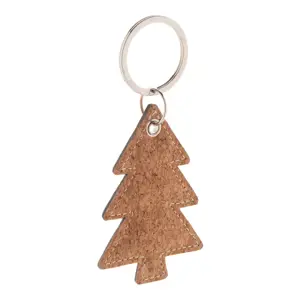 Portachiavi natalizio in sughero a forma di albero