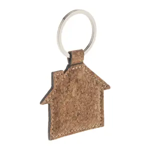 Portachiavi in sughero naturale e PU a forma di casa
