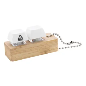 Portachiavi antistress in bambù e tasti ABS riciclato simili tastiera