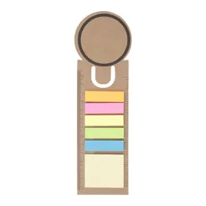 Segnalibro in carta con righello e note adesive