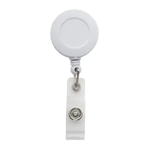 Porta badge telescopico in plastica per skypass con chiusura a bottone a pressione e clip in metallo