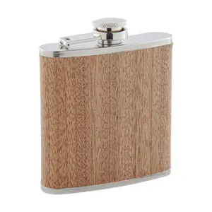 Fiaschetta in acciaio inox e finitura effetto legno 170ml