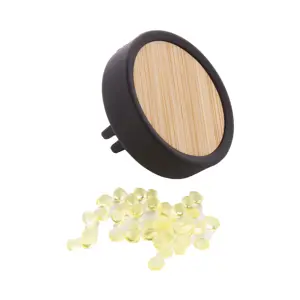 Profumatore auto in silicone con parte frontale in bambù fragranza limone