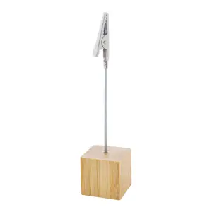 Fermaglio con clip in metallo e base in bambù
