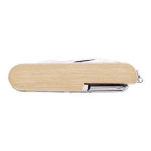 Coltellino da tasca in acciaio inox con manico in legno