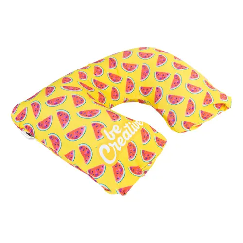 Cuscino gonfiabile da viaggio in microfibra con fodera in RPET personalizzabile su tutta la superficie