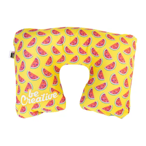 Cuscino gonfiabile da viaggio in microfibra con fodera in RPET personalizzabile su tutta la superficie