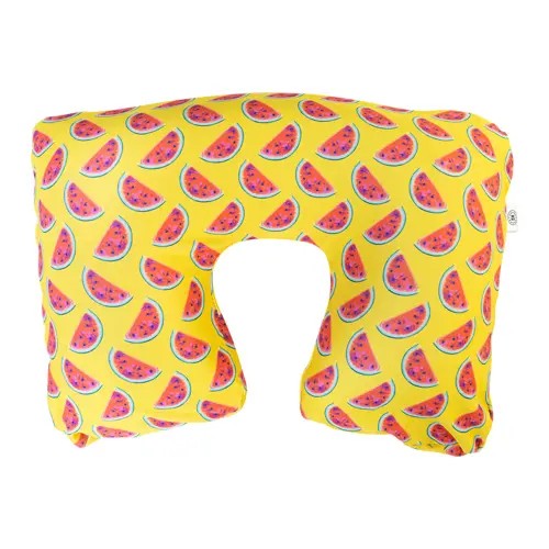 Cuscino gonfiabile da viaggio in microfibra con fodera in RPET personalizzabile su tutta la superficie