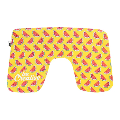 Cuscino gonfiabile da viaggio in microfibra con fodera in RPET personalizzabile su tutta la superficie