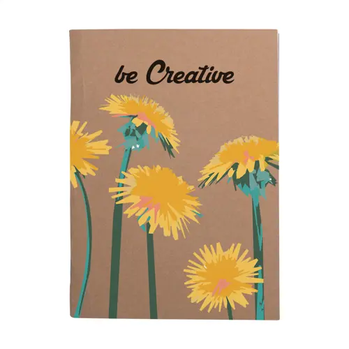 Quaderno A6 con copertina personalizzabile in carta kraft e fogli neutri in carta riciclata