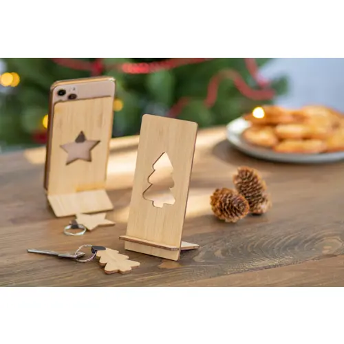 Portachiavi in bambù a tema natalizio