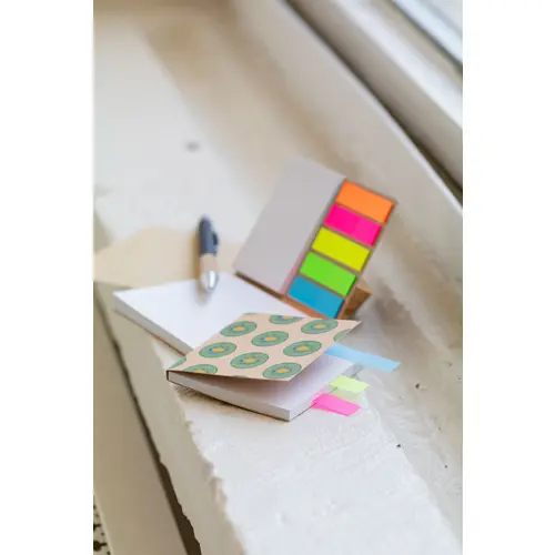 Set note adesive con copertina in carta kraft con copertina totalmente personalizzabile