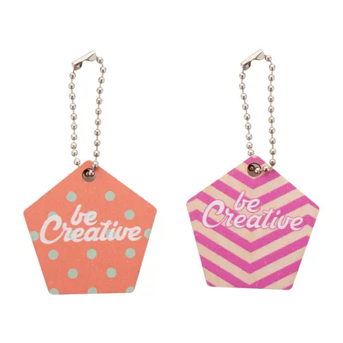 Portachiavi totalmente personalizzabile in multistrato di betulla con stampa in fullcolor