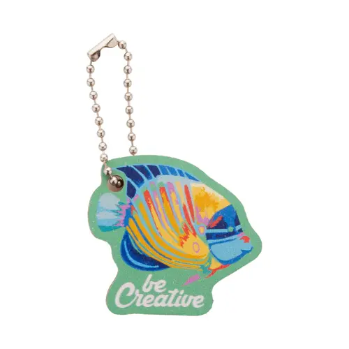 Portachiavi totalmente personalizzabile in multistrato di betulla con stampa in fullcolor