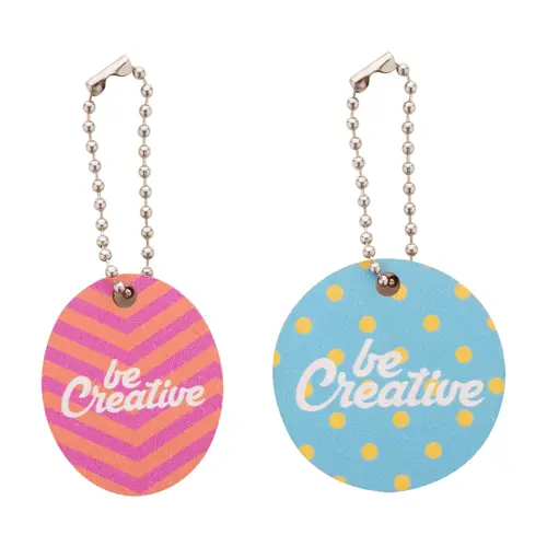 Portachiavi totalmente personalizzabile in multistrato di betulla con stampa in fullcolor