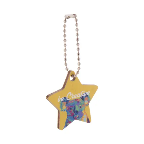 Portachiavi totalmente personalizzabile in multistrato di betulla con stampa in fullcolor