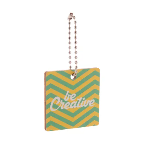 Portachiavi totalmente personalizzabile in multistrato di betulla con stampa in fullcolor