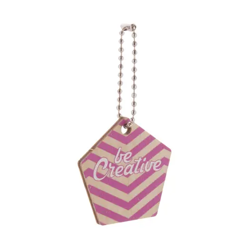 Portachiavi totalmente personalizzabile in multistrato di betulla con stampa in fullcolor