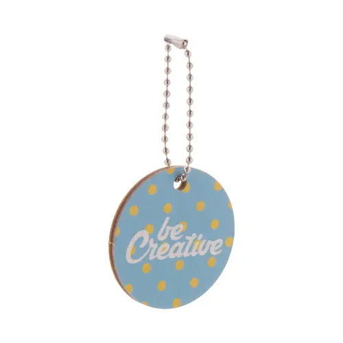 Portachiavi totalmente personalizzabile in multistrato di betulla con stampa in fullcolor