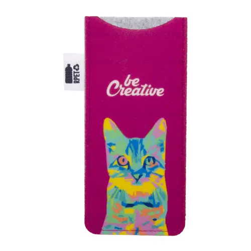 Custodia per occhiali da sole in feltro RPET personalizzabile sul lato anteriore con stampa a colori 80×170mm