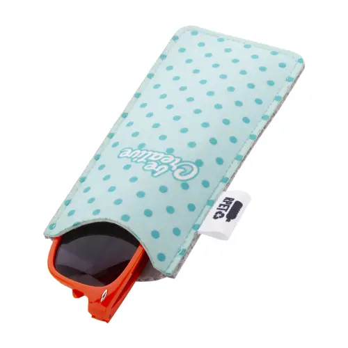 Custodia per occhiali da sole in feltro RPET personalizzabile sul lato anteriore con stampa a colori 80×170mm