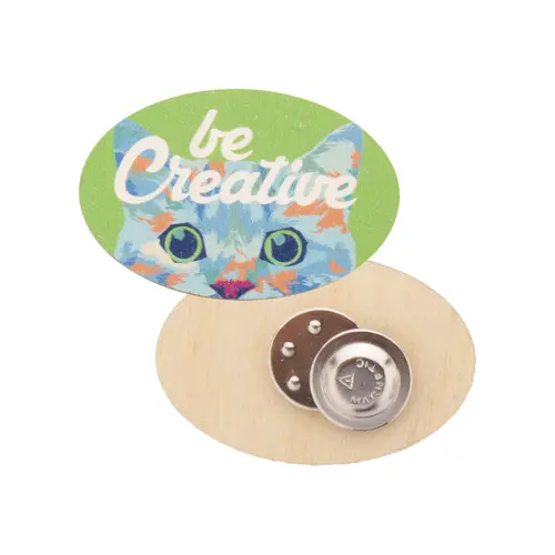 Spilla magnetica in betulla totalmente personalizzabile nella grafica