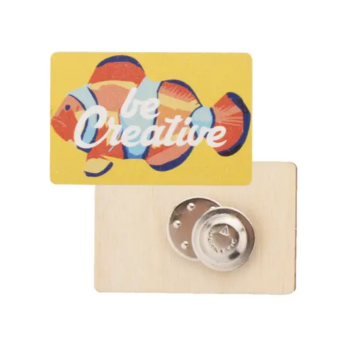 Spilla magnetica in betulla totalmente personalizzabile nella grafica